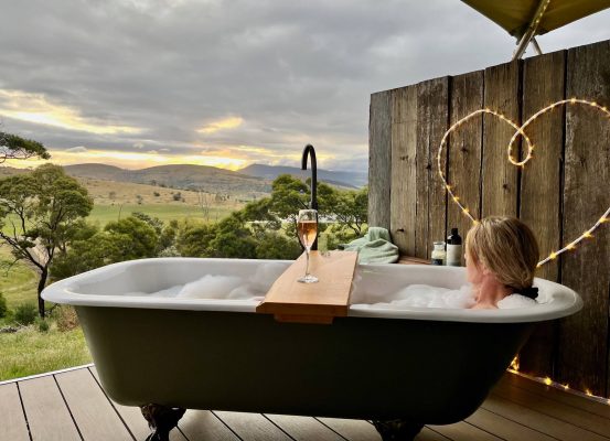 Polygala bath glamping Tasmania